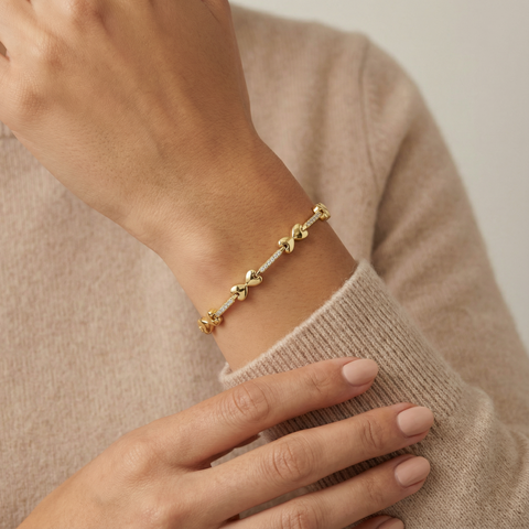 Golden Heartline Bracelet