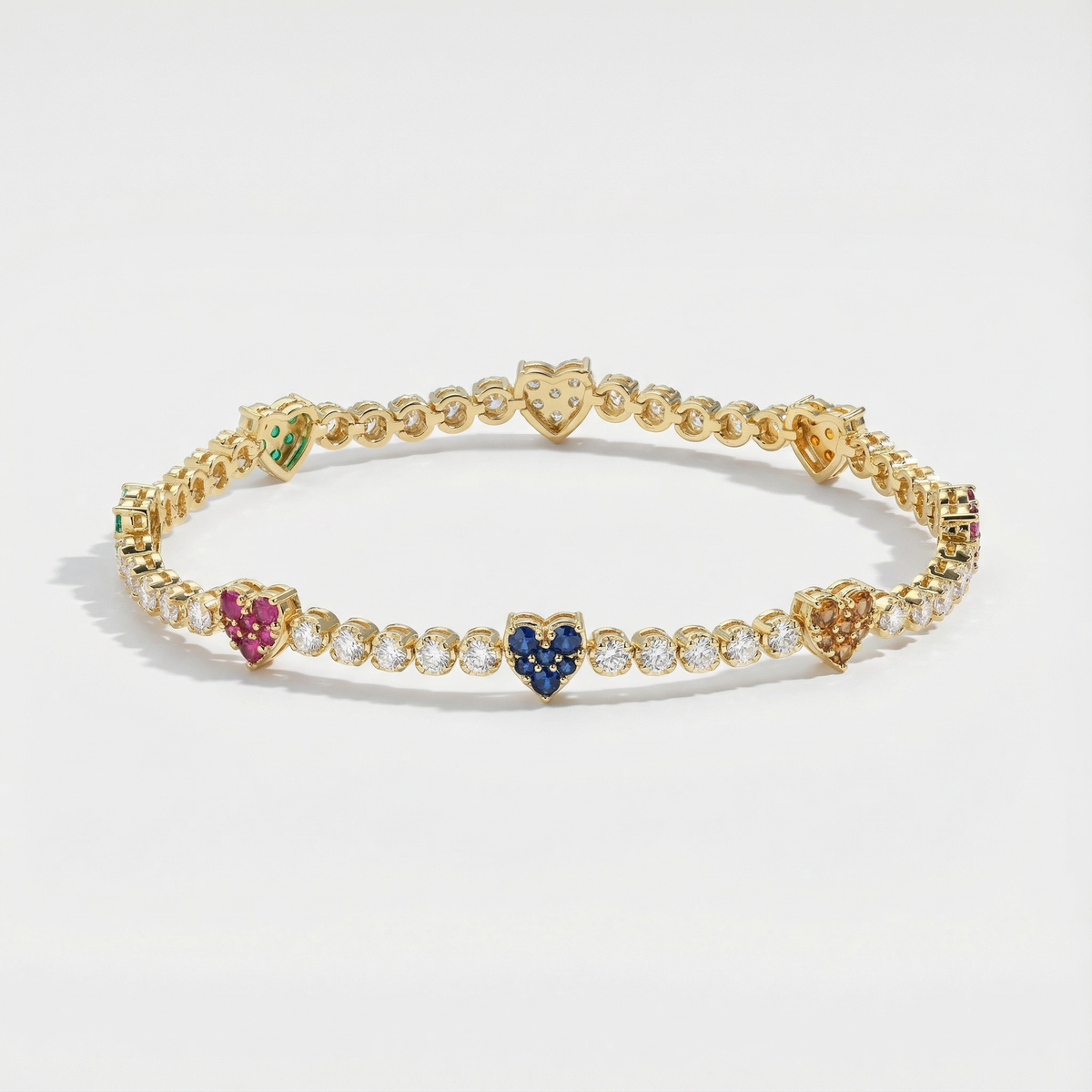 Rainbow Hearts Bracelet
