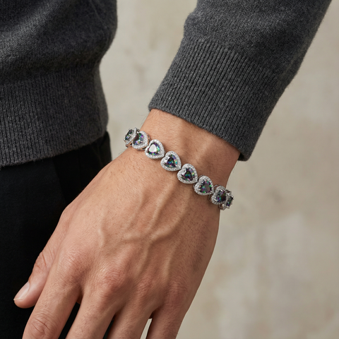 Sapphire Heart Halo Bracelet