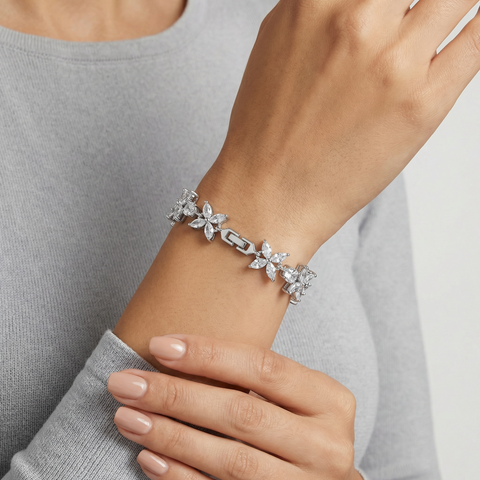 Frostbloom Cluster Bracelet