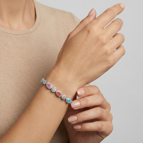 Asteria Crest Tennis Bracelet