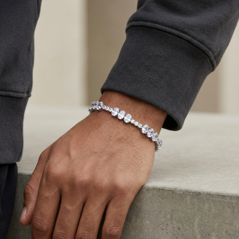 Frosted Petal Tennis Bracelet