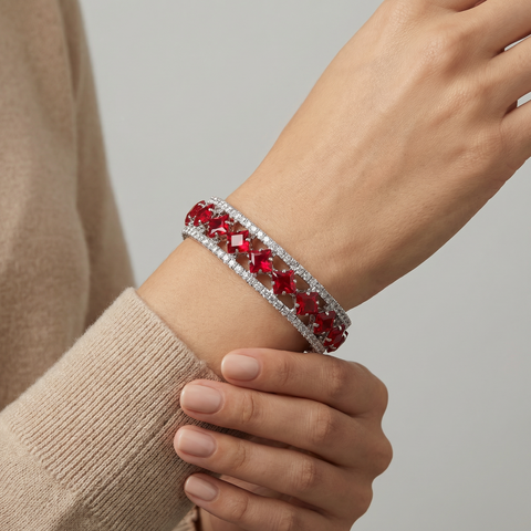 Crimson Royale Tennis Bracelet