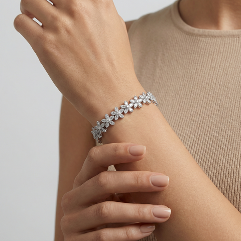 Frost Bloom Tennis Bracelet