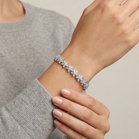 Frost Bloom Tennis Bracelet